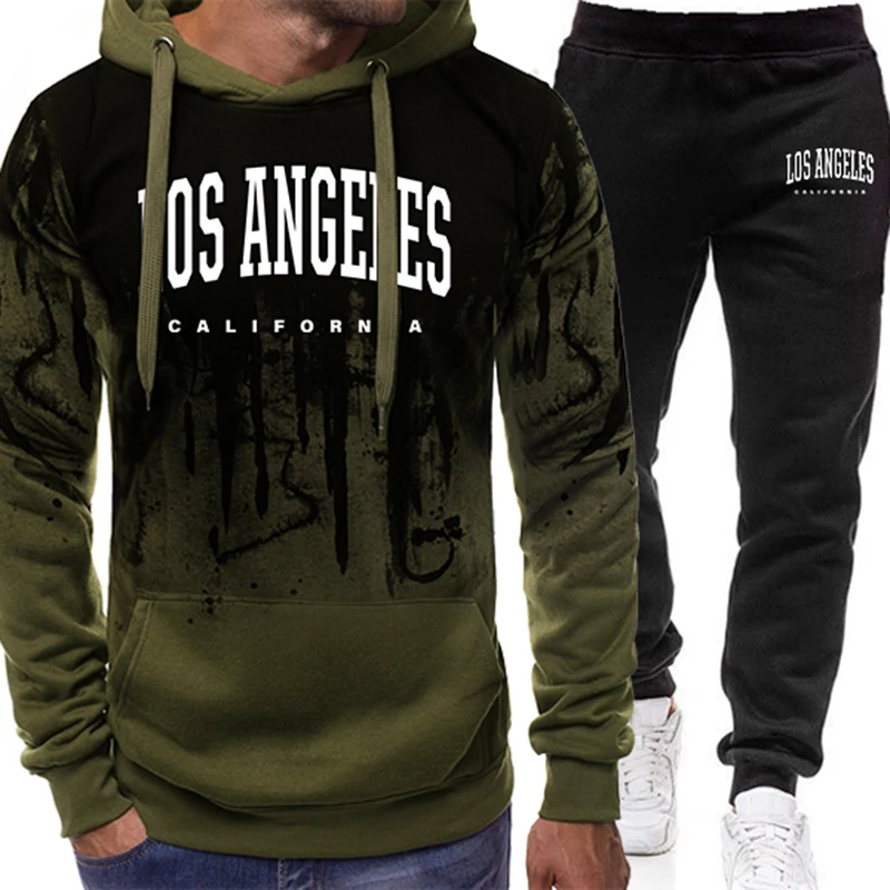 Fashion Men's Tracksuit Print  - Men'S Fashion Clothing 评论和价格
