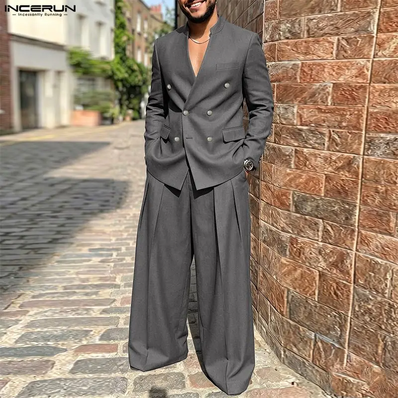 INCERUN Men's Sets Solid Color - Mens Fashion Blazer 评论和价格