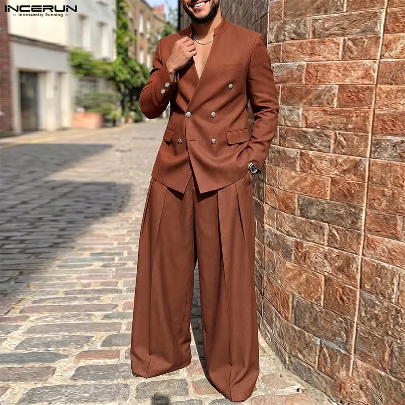INCERUN Men's Sets Solid Color - Mens Fashion Blazer 评论和价格
