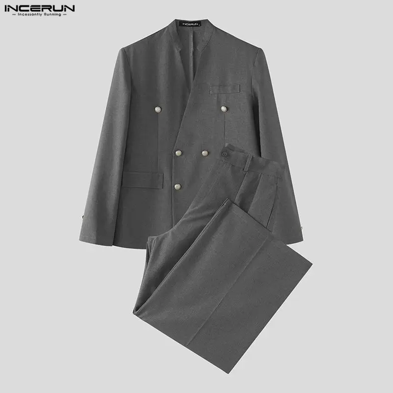 INCERUN Men's Sets Solid Color - Mens Fashion Blazer 评论和价格