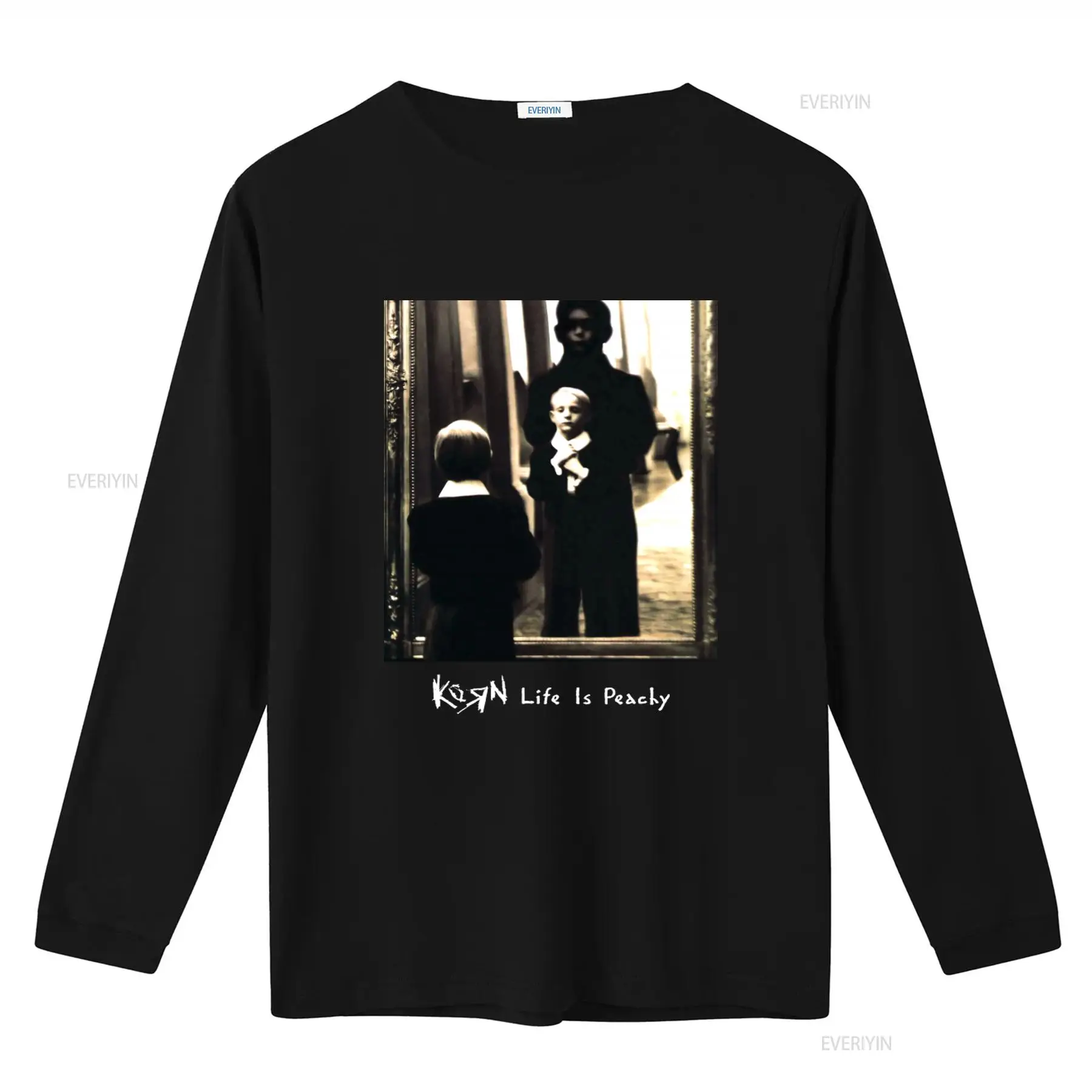 Korn Life Is Peachy Retro Prin - Mens Fashion Black Shirt 评论和价格