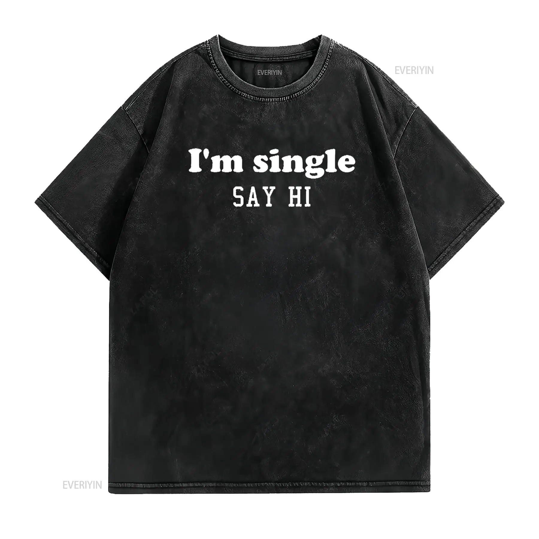 Mens Funny I m Single Say Hi A - Mens Fashion Black Shirt 评论和价格