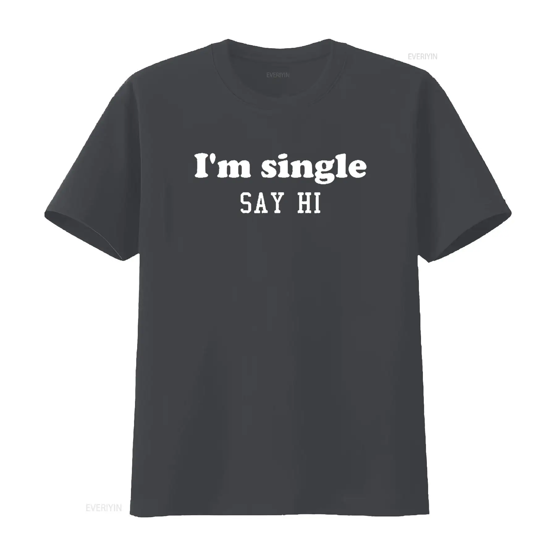Mens Funny I m Single Say Hi A - Mens Fashion Black Shirt 评论和价格