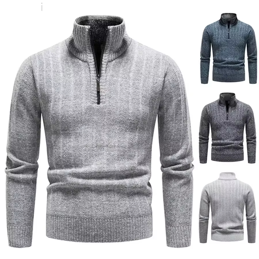 New  Men's Warm Swearters Fash - Men'S Fashion Zip Sweater 评论和价格