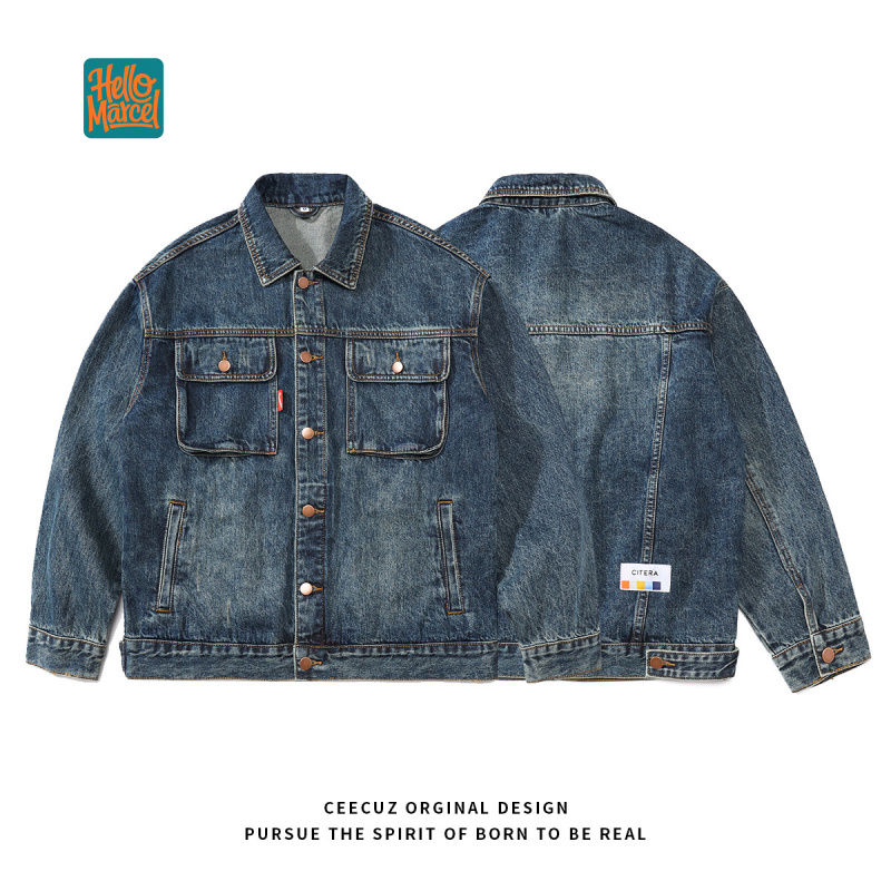 HELLOMARCEL EU US Size Luxury  - Mens Fashion Denim Jacket 评论和价格