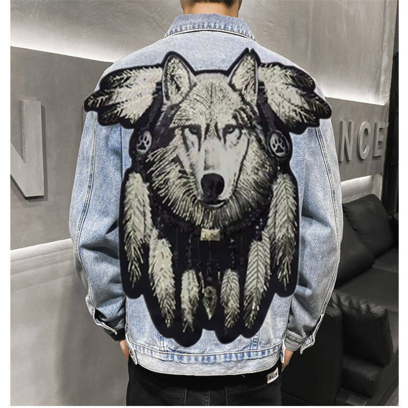 America Vintage Heavy Wolf Emb - Mens Fashion Denim Jacket 评论和价格