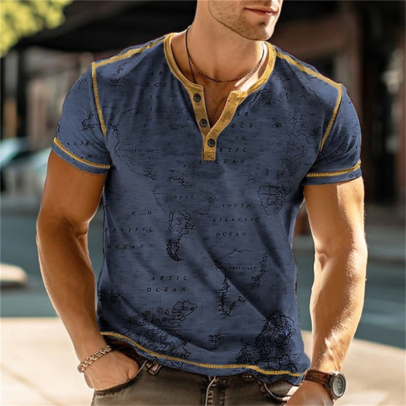 Men's Henry Shirts Funny 3D Pr - Men Fashion Vintage 评论和价格