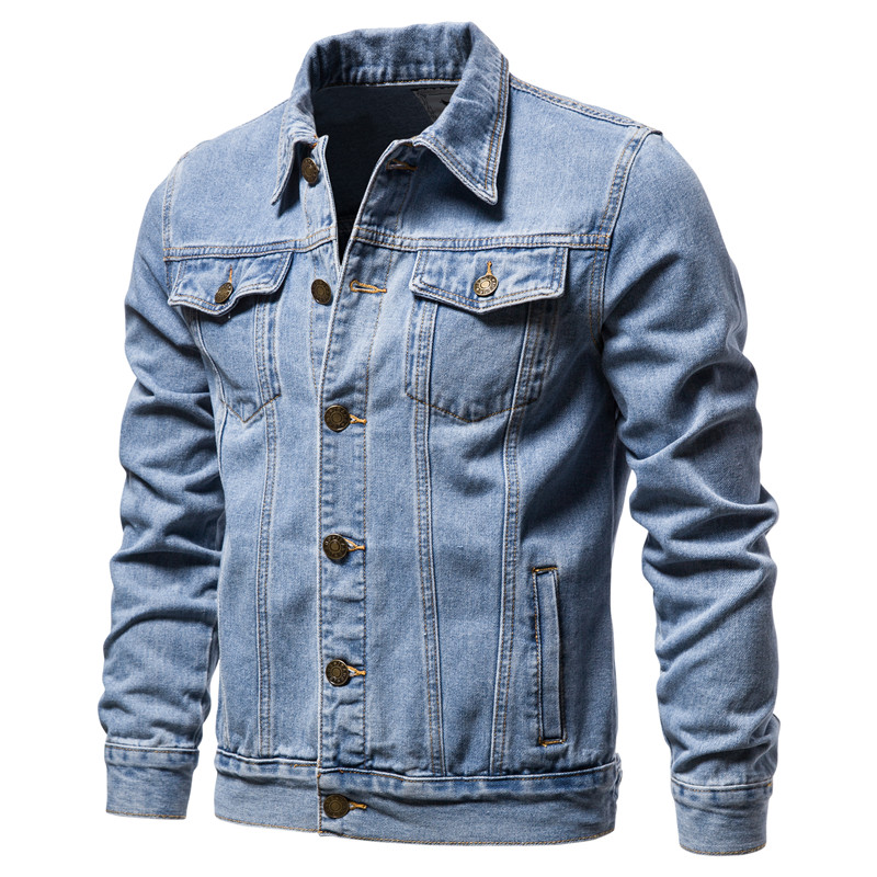 2025 Autumn Men Solid Denim Ja - Mens Fashion Denim Jacket 评论和价格