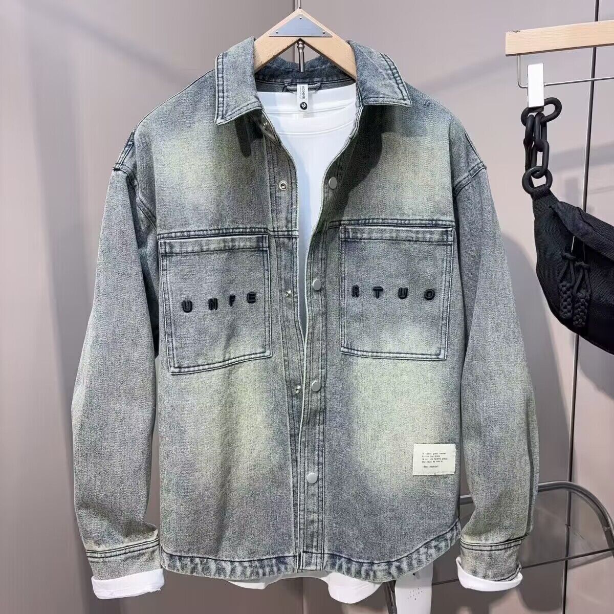 Vintage Clean fit Spring Autum - Jeans Shirt Fashion For Men 评论和价格