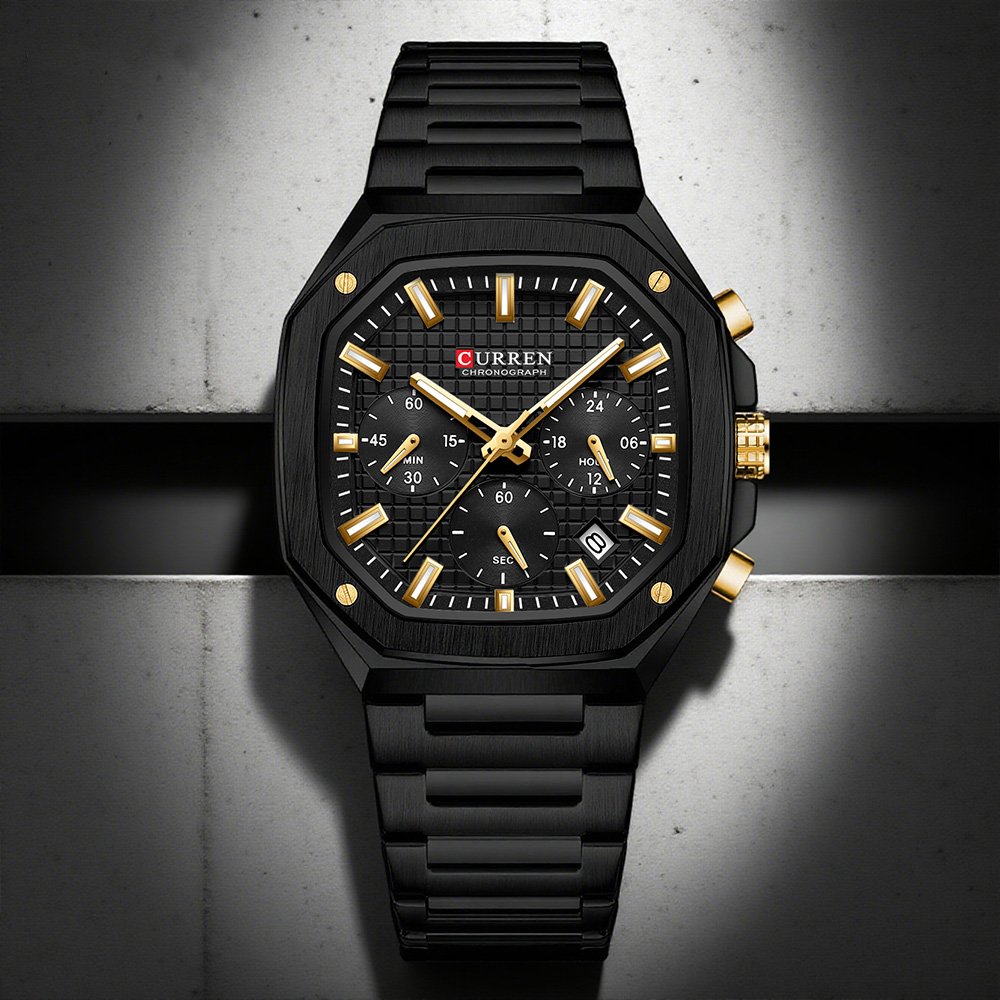 CURREN Luxury Square Chrono Wa - Fashion Mens Watches 评论和价格