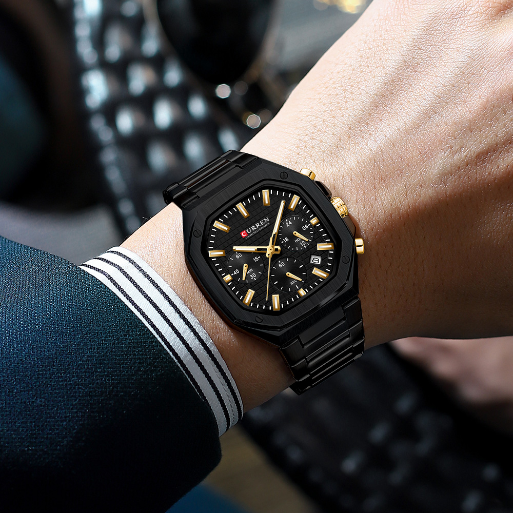 CURREN Luxury Square Chrono Wa - Fashion Mens Watches 评论和价格