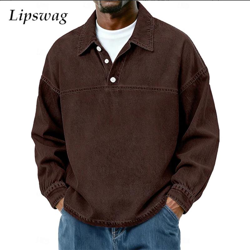 Fashionable Lapel Polo Shirts  - Jeans Shirt Fashion For Men 评论和价格