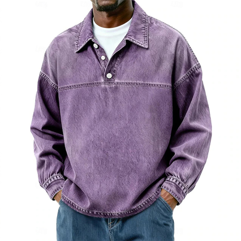 Fashionable Lapel Polo Shirts  - Jeans Shirt Fashion For Men 评论和价格