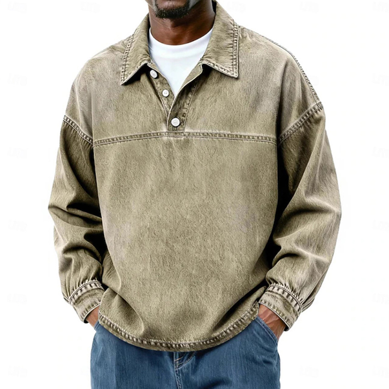 Fashionable Lapel Polo Shirts  - Jeans Shirt Fashion For Men 评论和价格