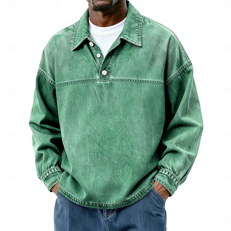 Fashionable Lapel Polo Shirts  - Jeans Shirt Fashion For Men 评论和价格