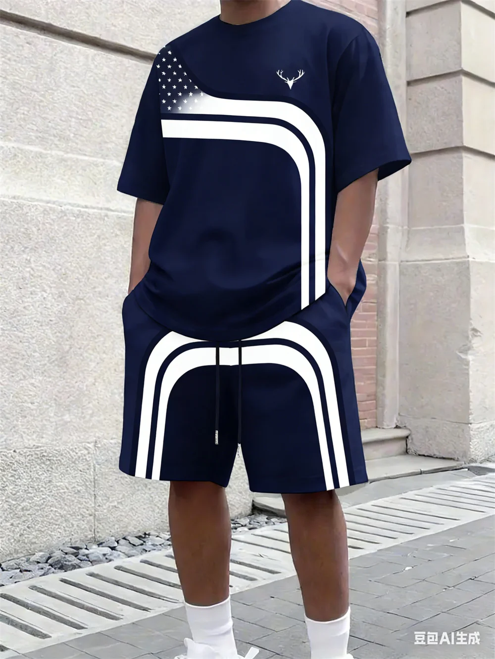 Fashion Summer Men's Stripe Pr - Men'S Fashion Clothing 评论和价格
