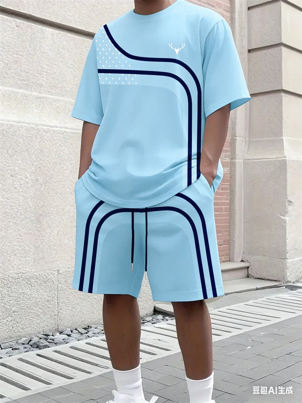 Fashion Summer Men's Stripe Pr - Men'S Fashion Clothing 评论和价格