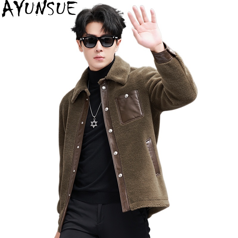 AYUNSUE 100% Wool Coat for Men - Mens Fashion Winter 2025 评论和价格
