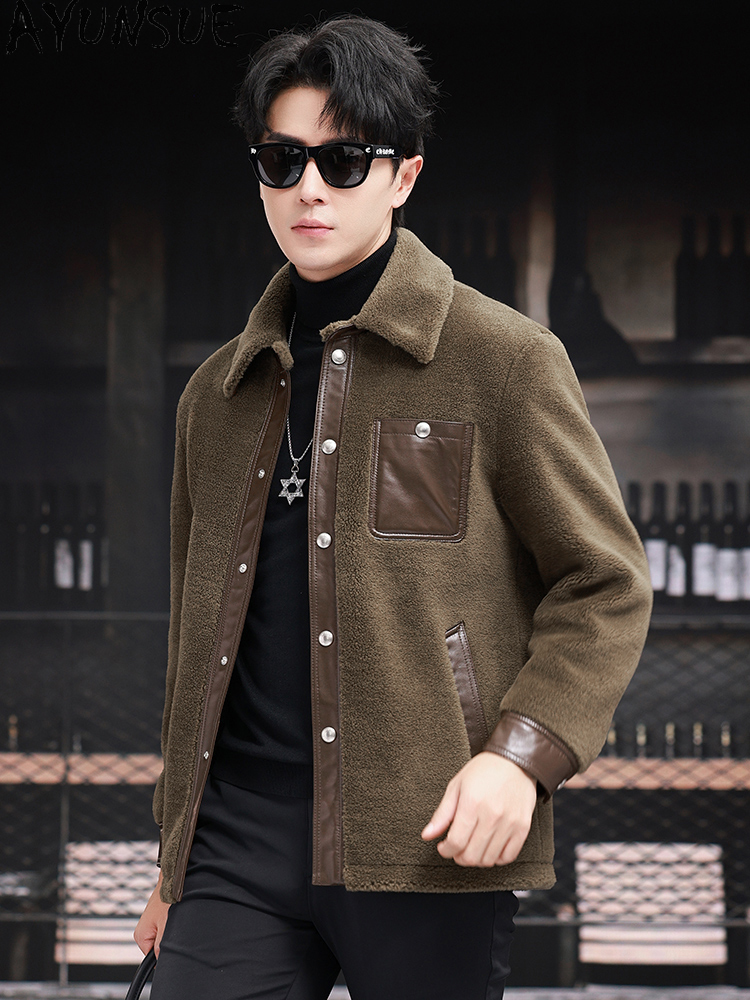 AYUNSUE 100% Wool Coat for Men - Mens Fashion Winter 2025 评论和价格