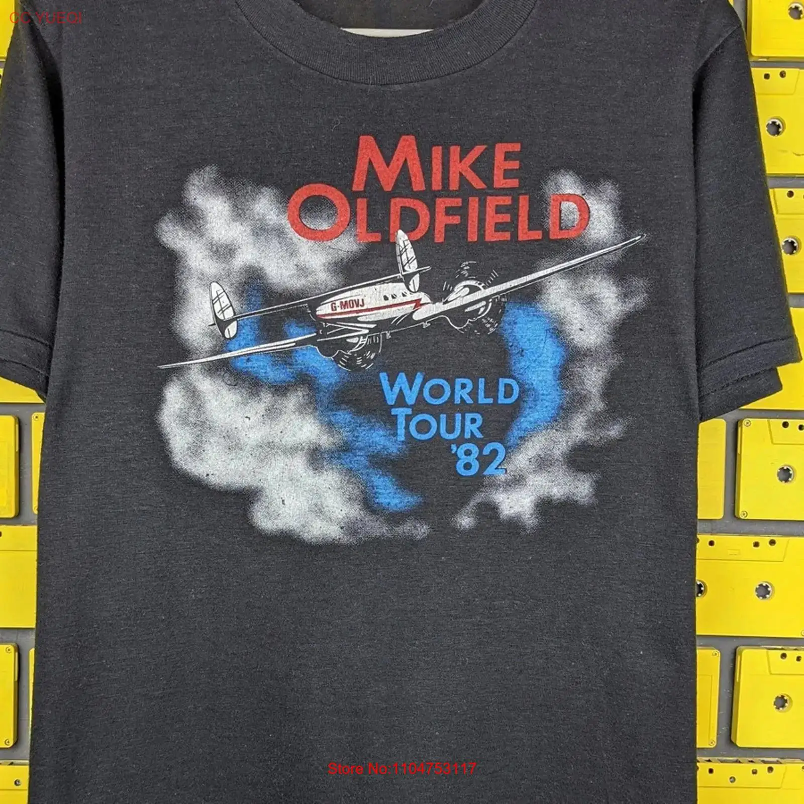 Mike Oldfield WORLD TOUR black - Mens Fashion Black Shirt 评论和价格