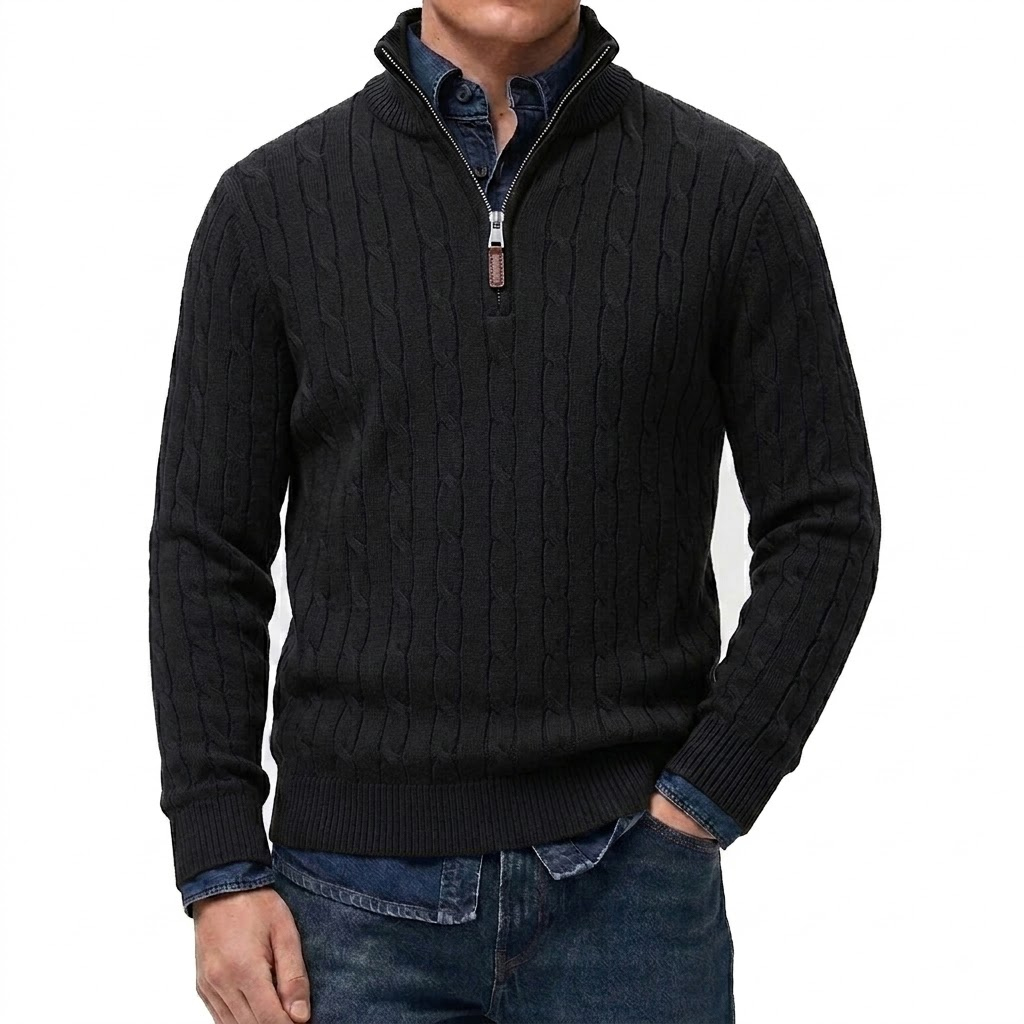 Men's Casual Stand Collar Card - Men'S Fashion Zip Sweater 评论和价格